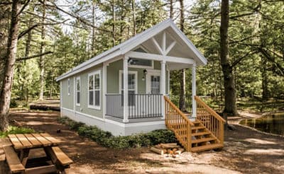 Park model 528 070 hero, elevation, and exterior home features